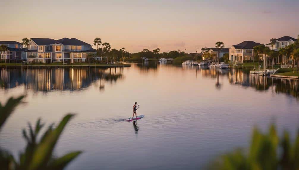 serene waterfront community setting