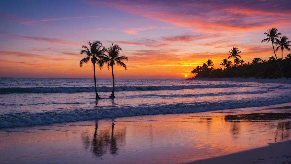 lush morning beach view