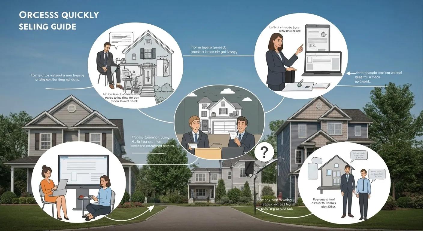 Visual guide illustrating the step-by-step process for quick home sales