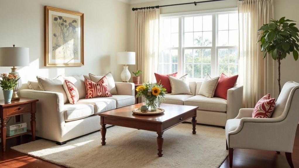 furniture arrangement for flow