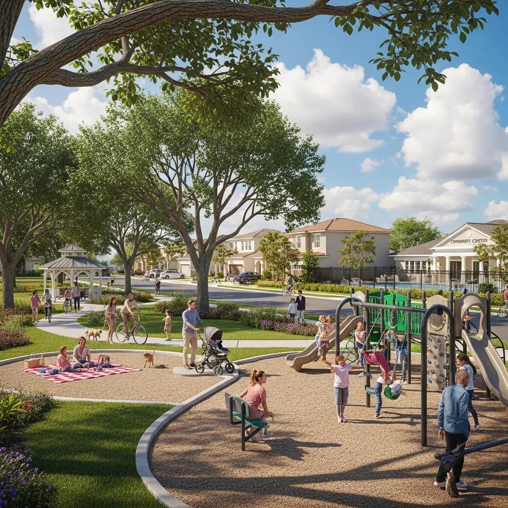 Family-friendly neighborhood in Lakewood Ranch with parks and community amenities