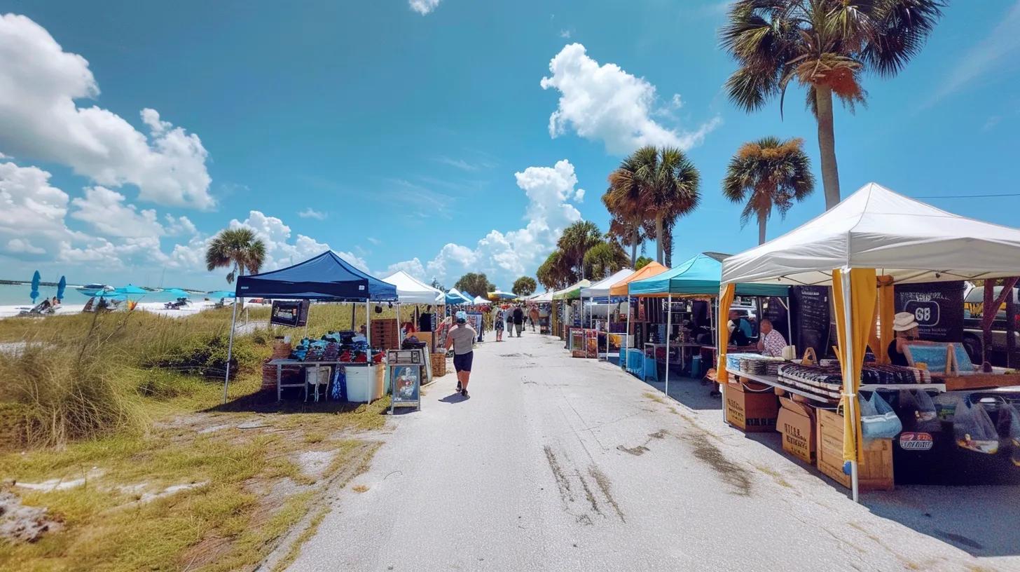outdoor market/craft fair near bradenton beach (in parking lot for the beach)