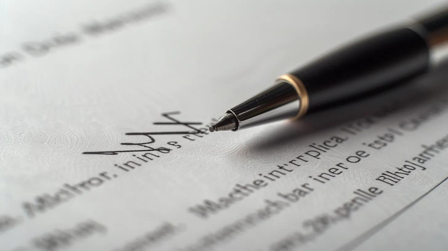 A close up of a nondisclosure agreement