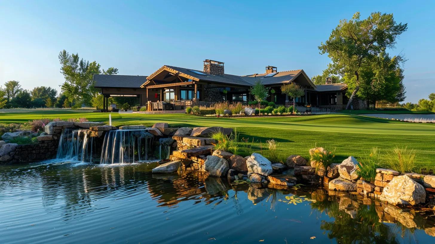 A lake wood ranch home, from back yard  view - on golf course with water feature on golf course