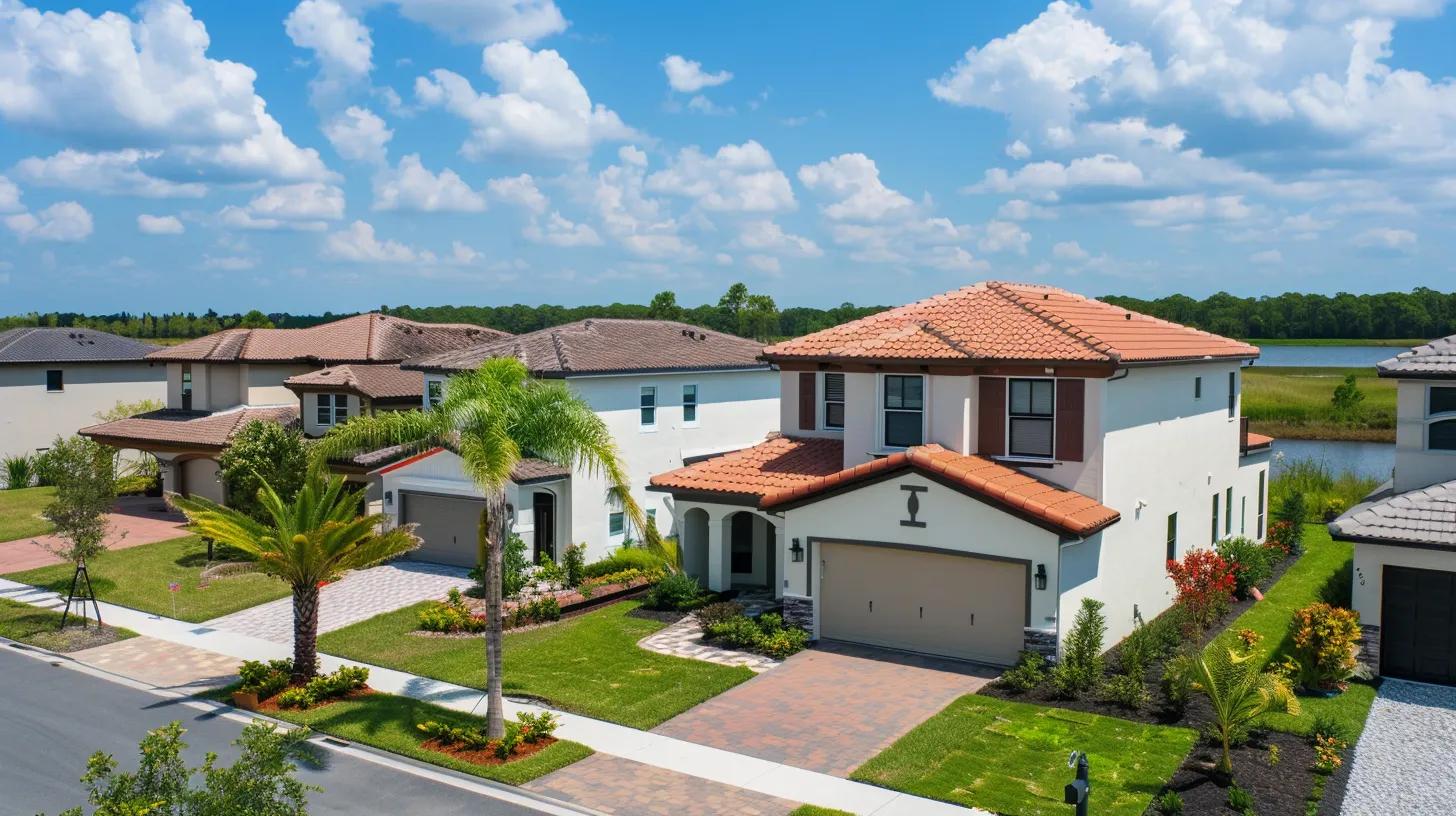 Image showing a new home development in Parrish, Florida - with one section completed, one under development