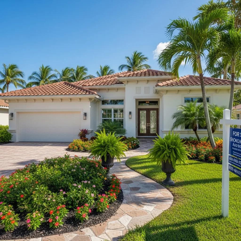 Beautiful Florida home with palm trees, representing the appeal of the Florida real estate market