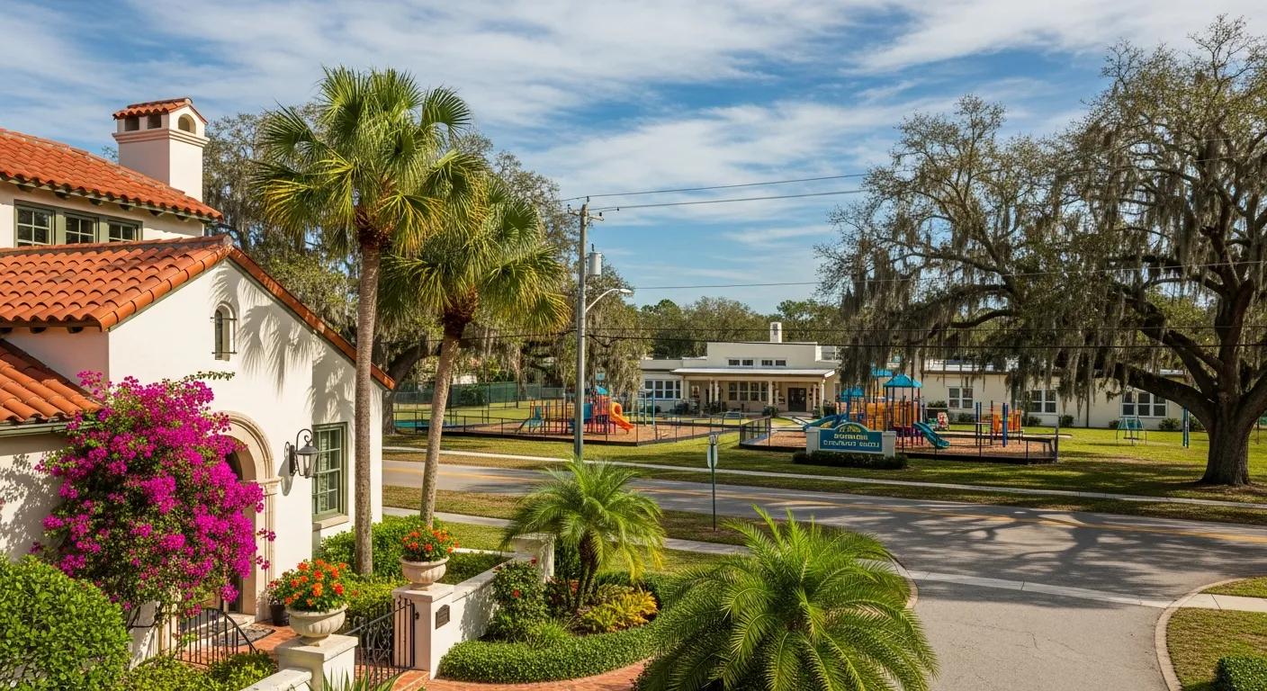 a beautiful Sarasota home, with an elementary school down the street