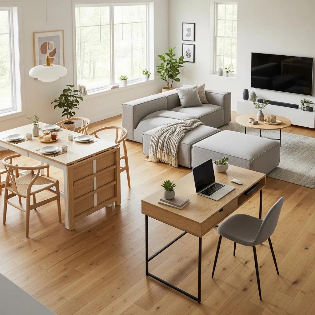 Open floor plan showcasing multifunctional spaces in a modern Florida home