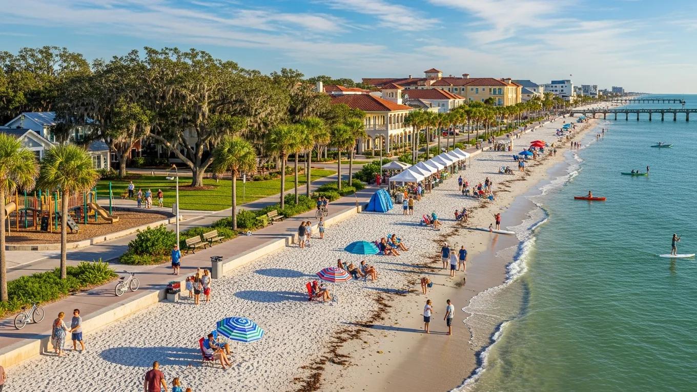Vibrant community scene in Venice, Florida, highlighting picturesque landscapes and beach life